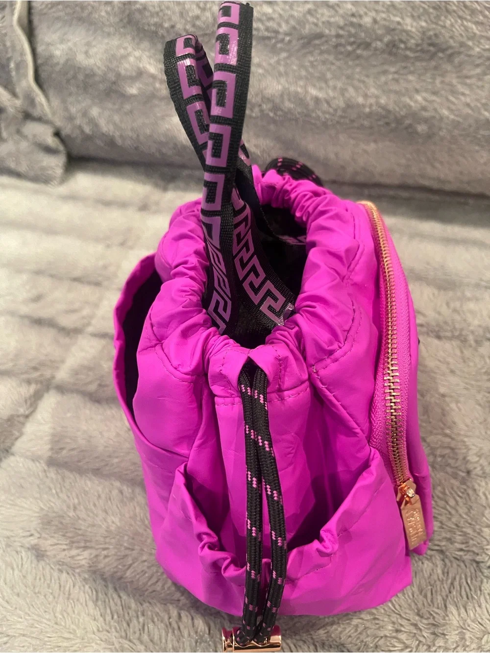 Versace Parfums Fuchsia Drawstring Cosmetic Tote